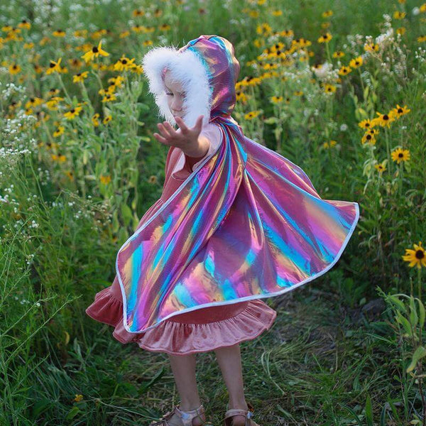 Girl playing in cape