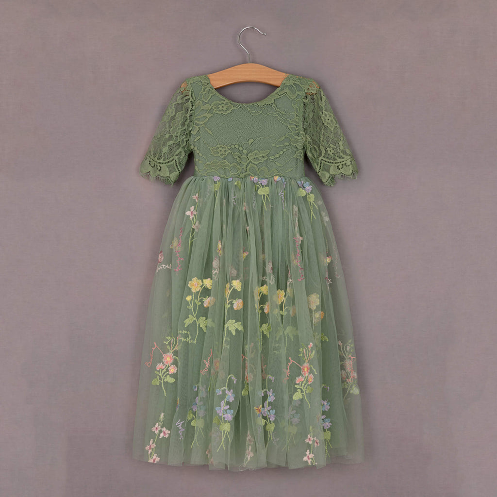 Fern Embroidered dress