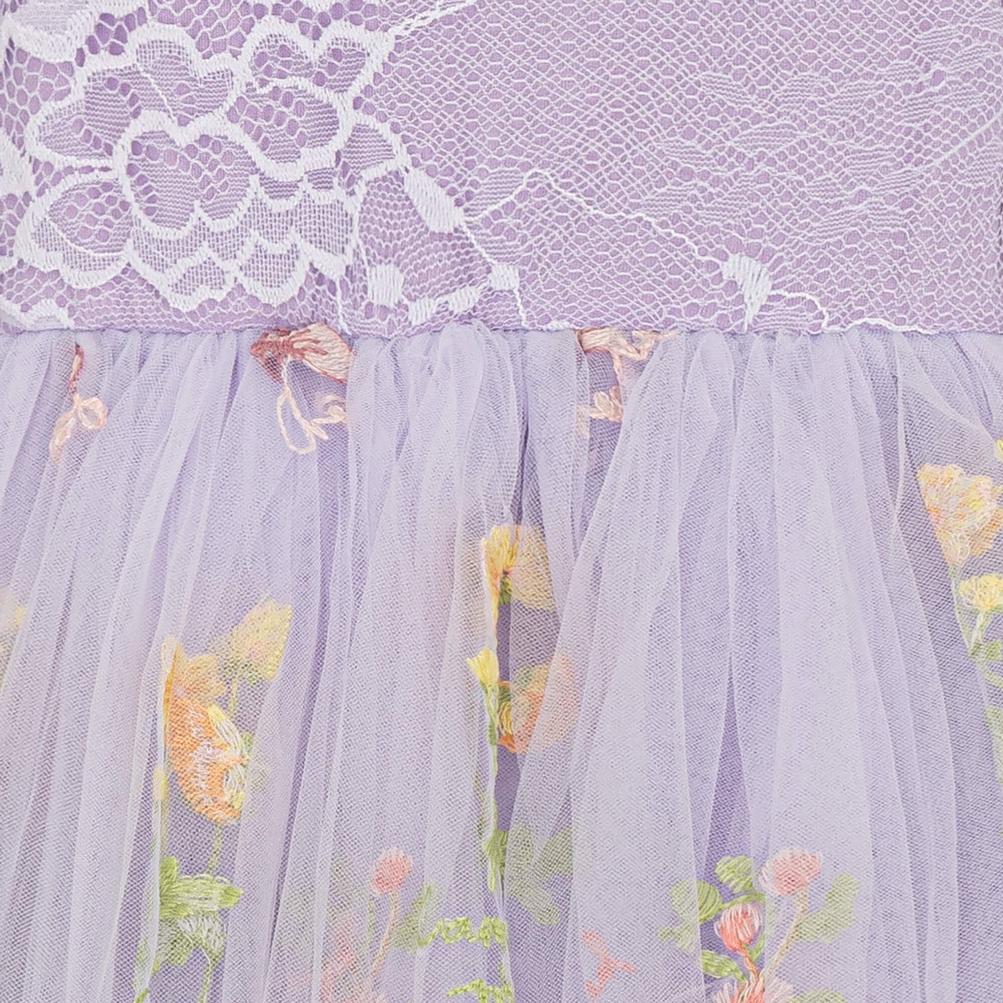 Close up of lace and embroidery