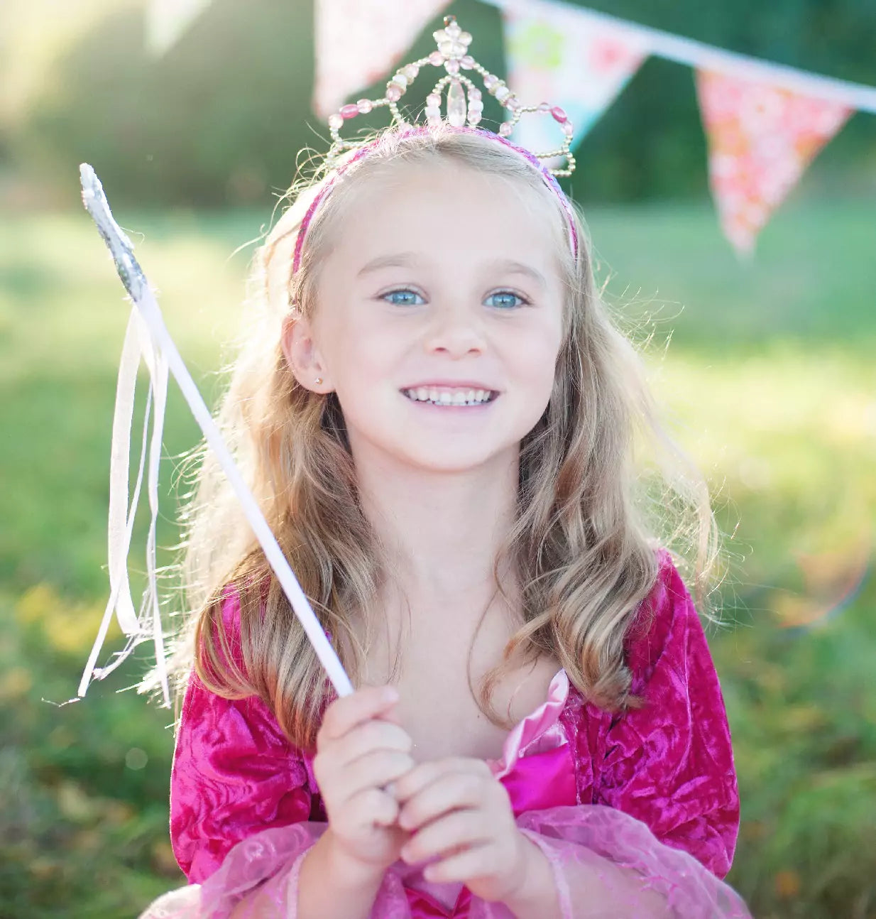 Pretty child playing dress up