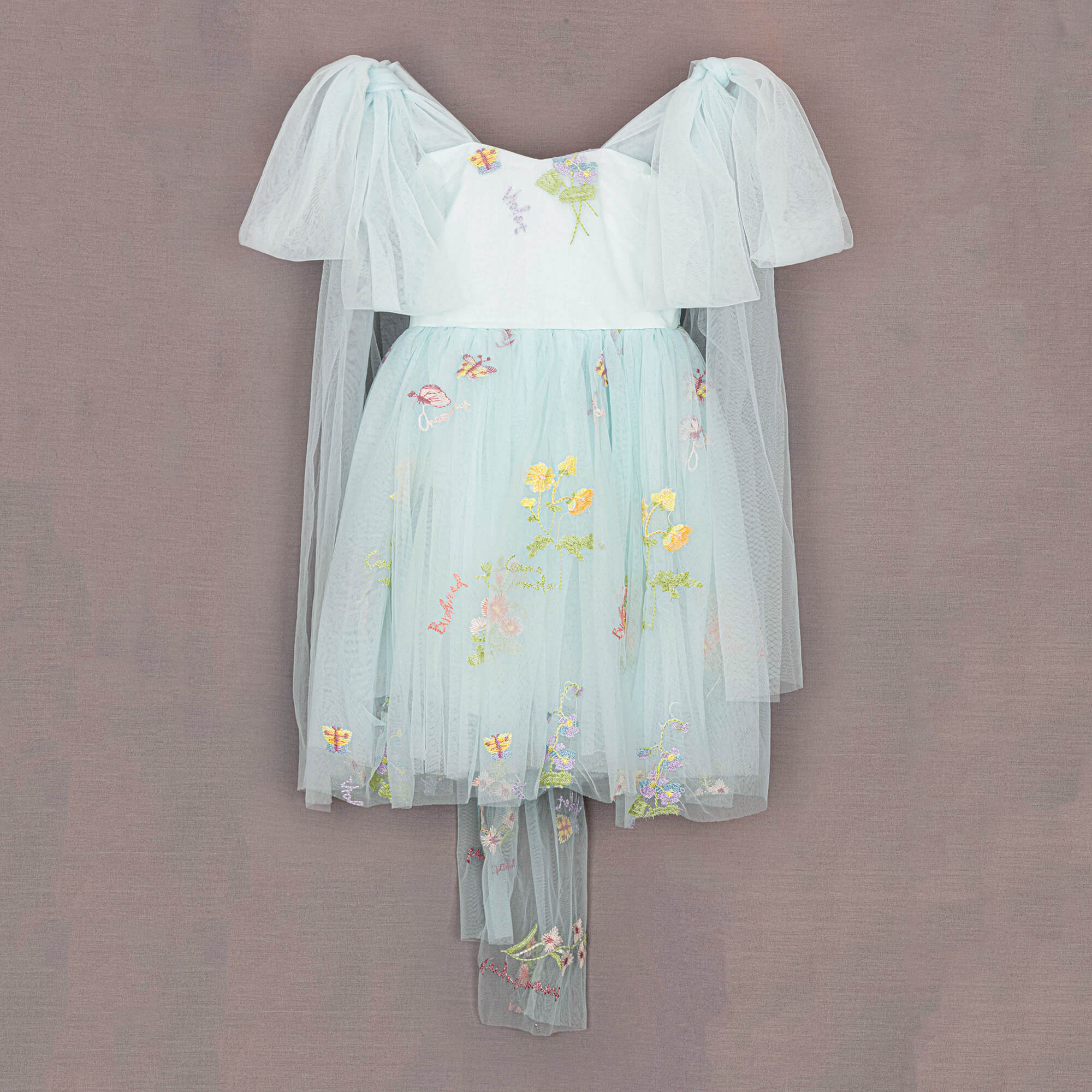 Blue embroidered dress