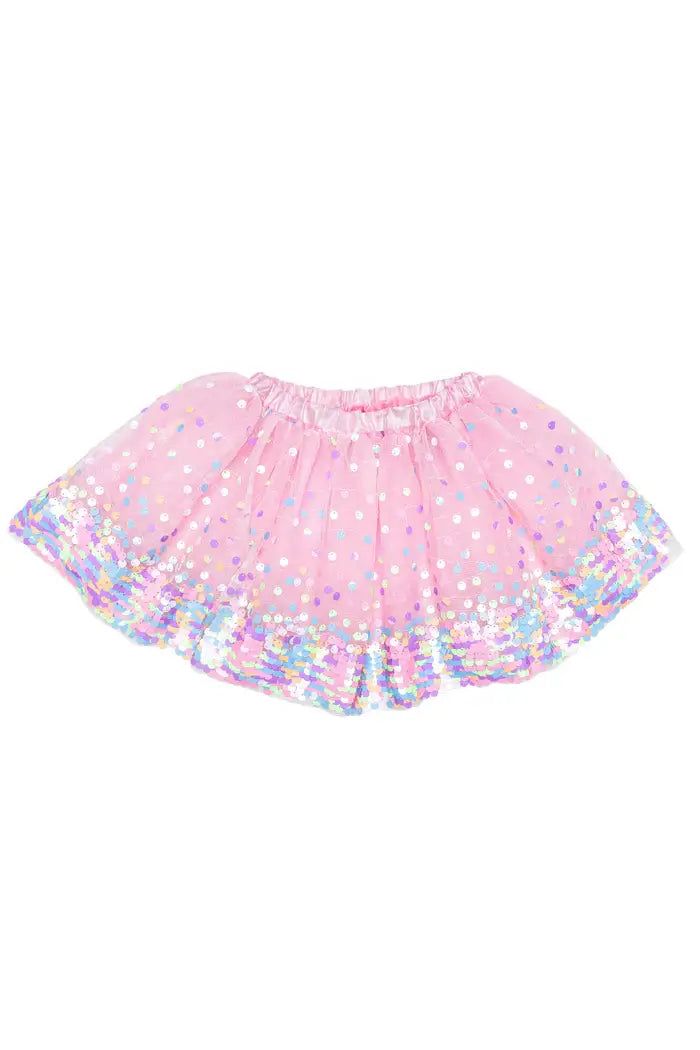 sequin neon pink skirt