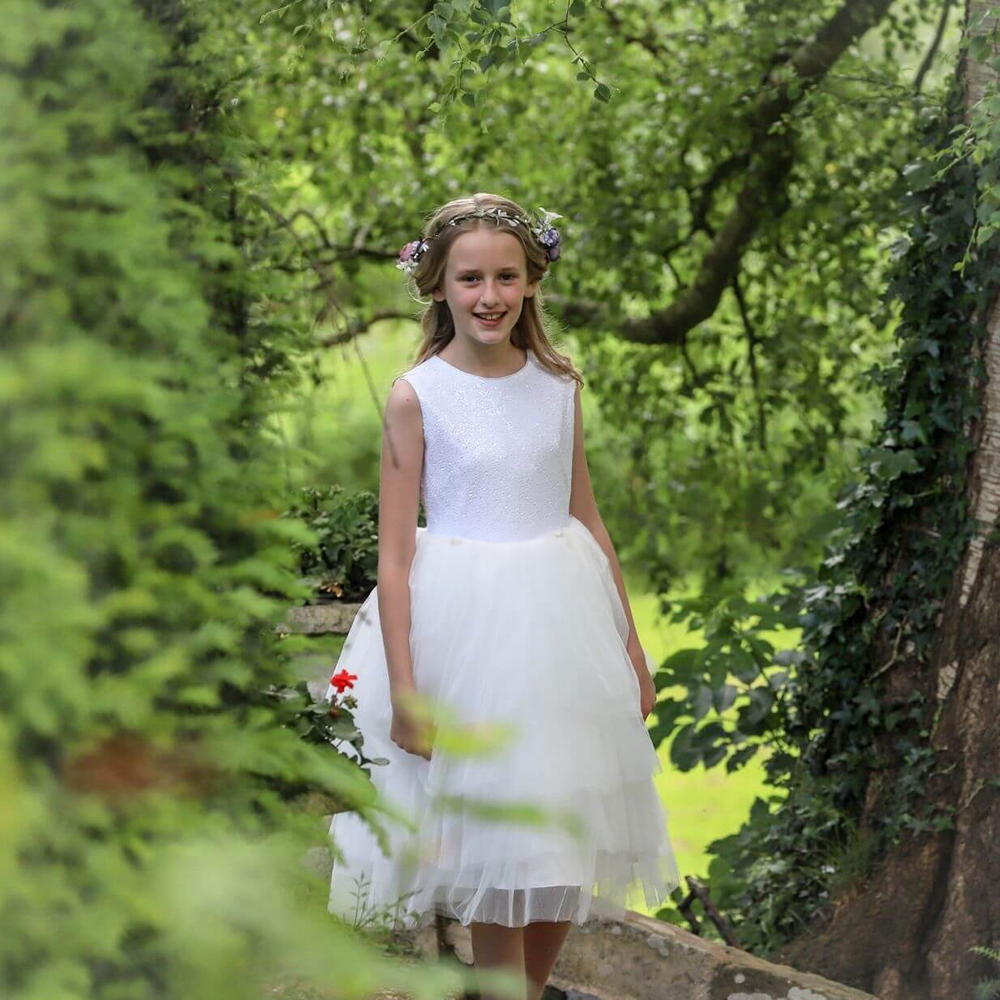 Flower girl wearing Darcy Dress