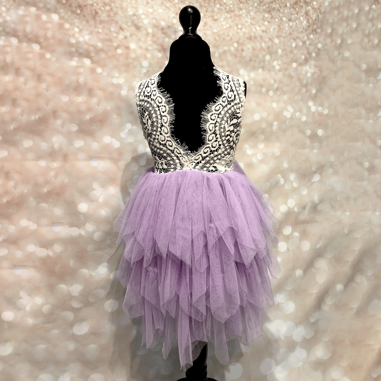 Baby Boho Dreams Dress on lilac on a mannequin