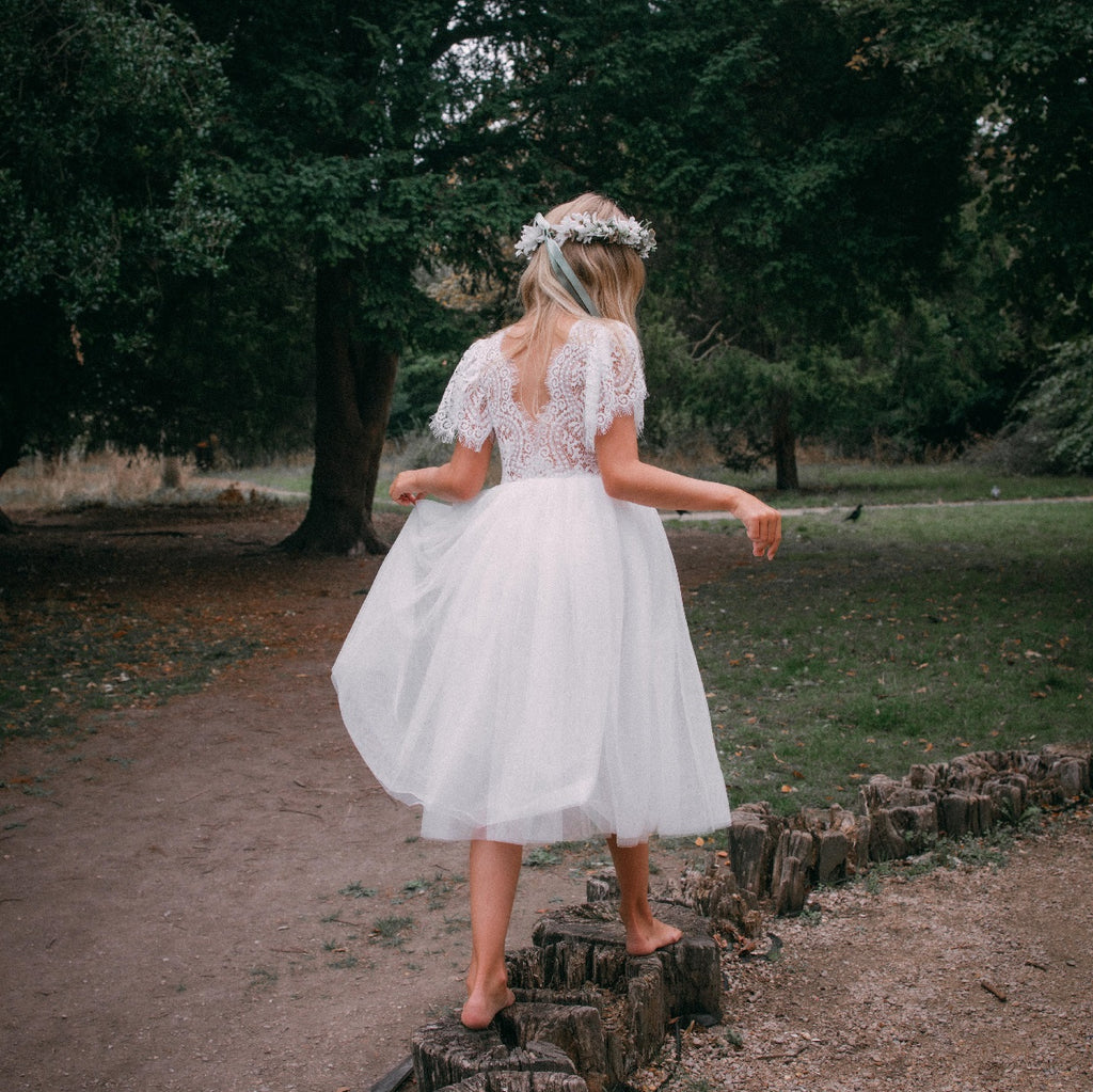 Bohemian Flutter Tea Dress - White