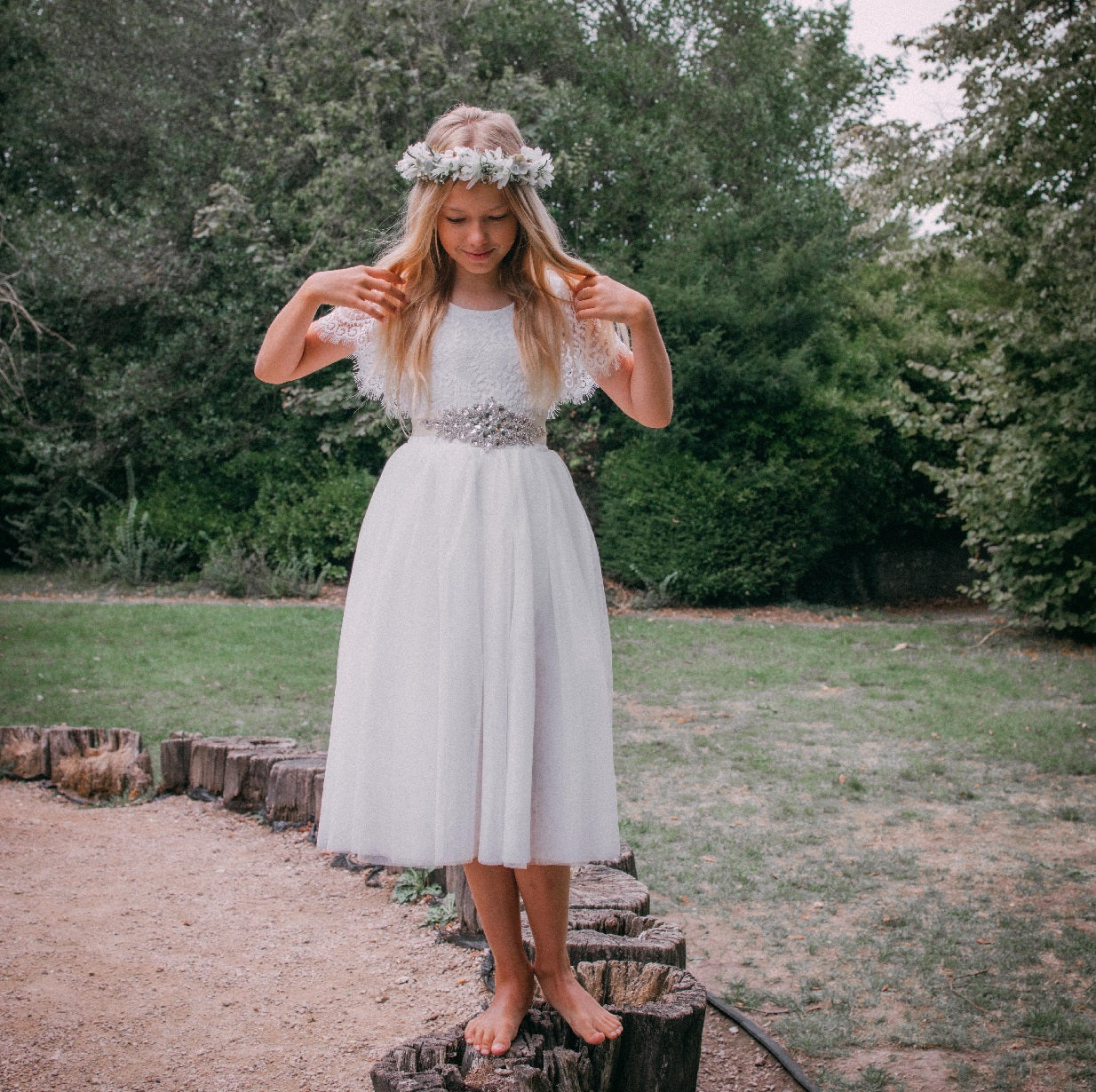 Bohemian Flutter Tea Dress - White