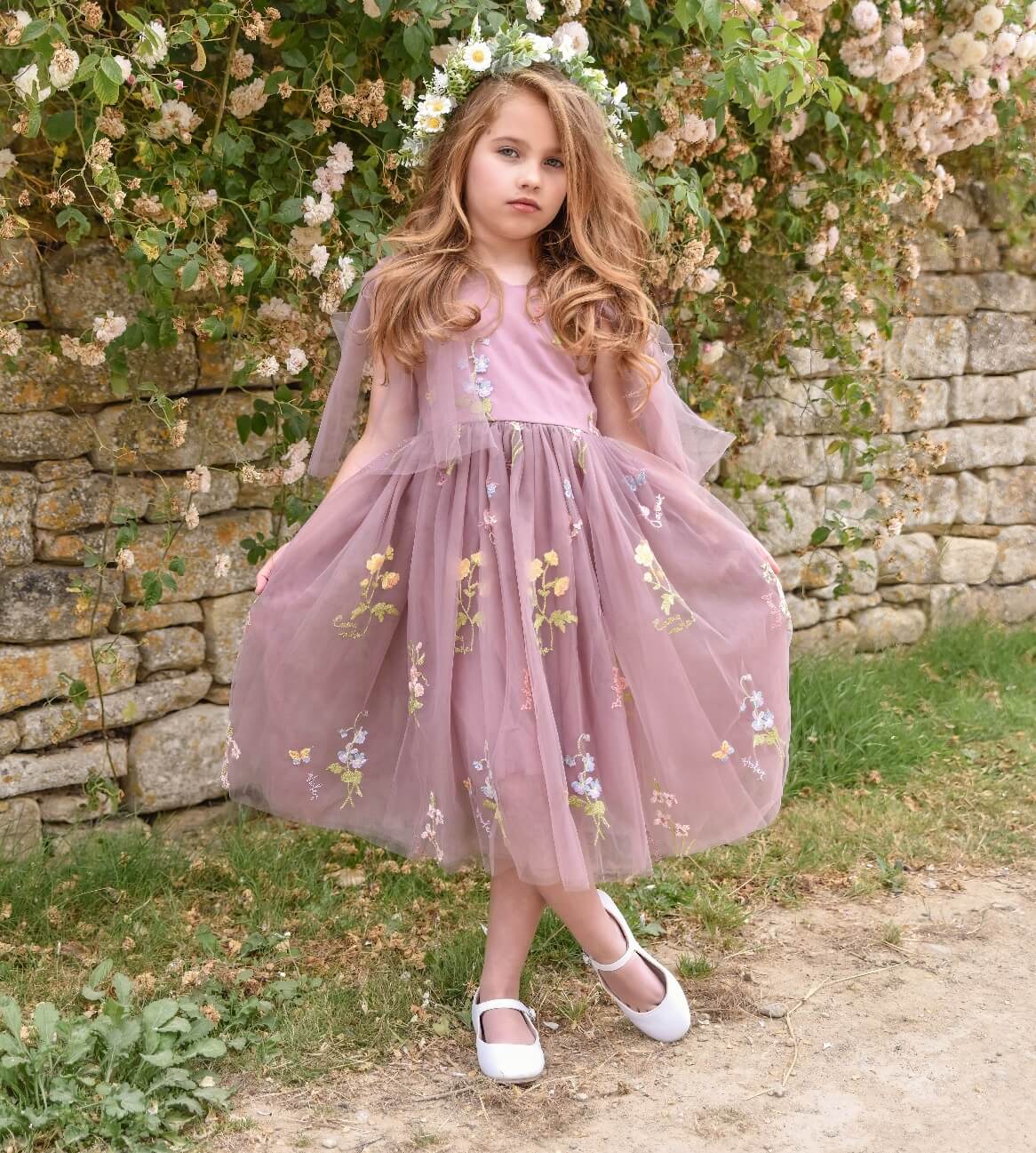 pretty girl wearing fairy style dress