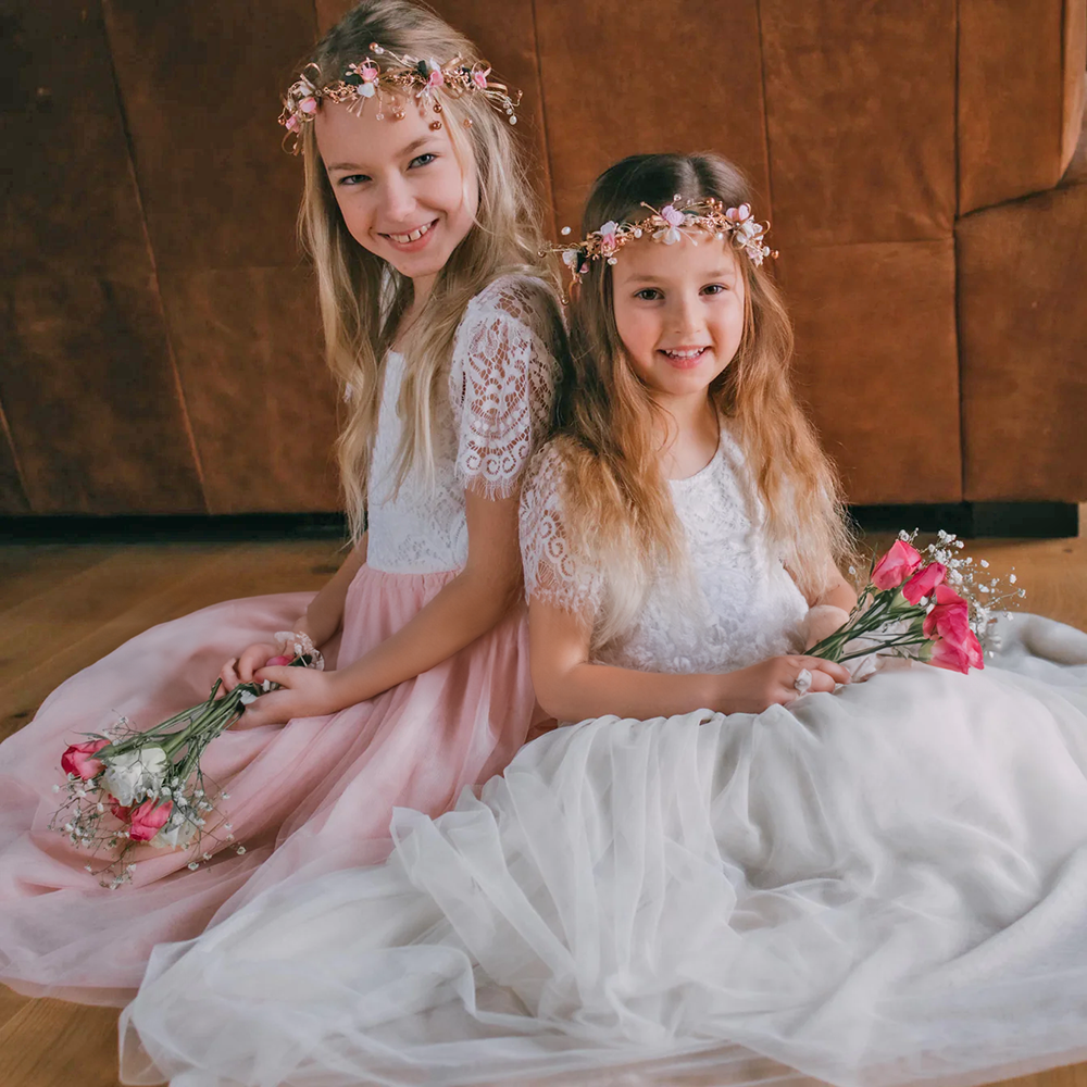 Bohemian Flutter Dress - Blush - UK Flower Girl Boutique