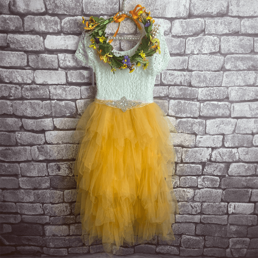 Bohemian Princess Dress - Golden Yellow