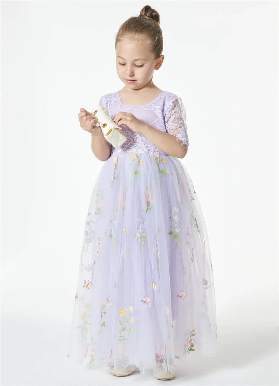 lilac embroidered dress