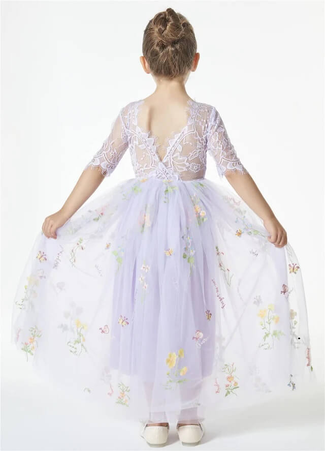lilac embroidered dress