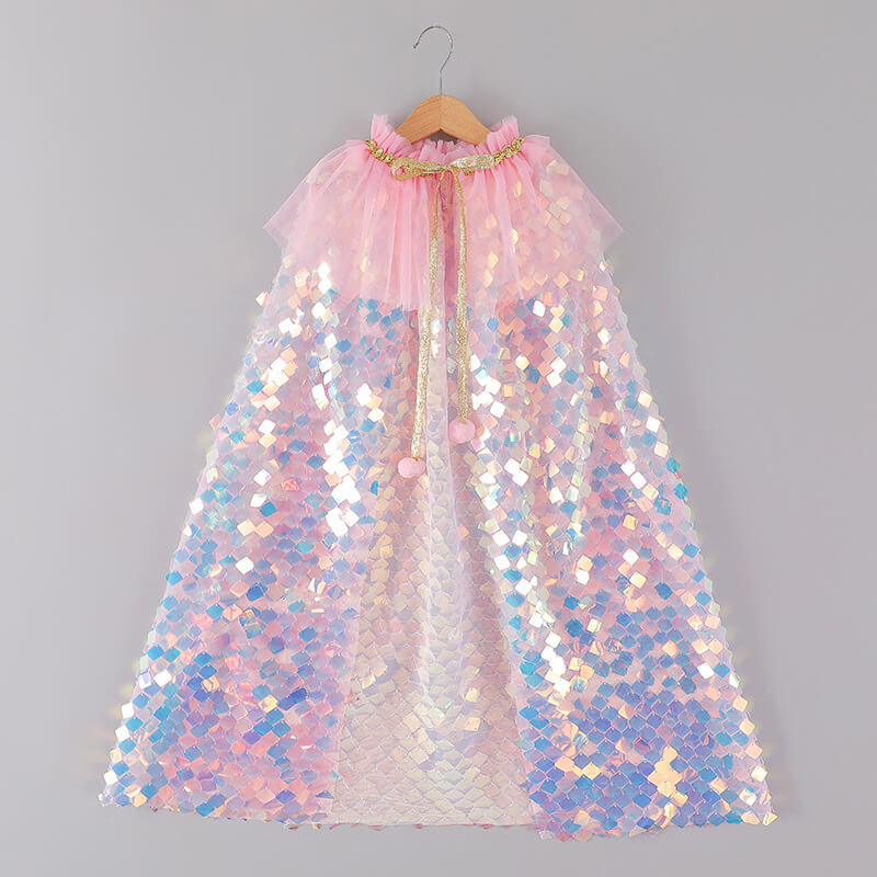 Little Miss Make Believe - Iridescent Pink Sequin Cape