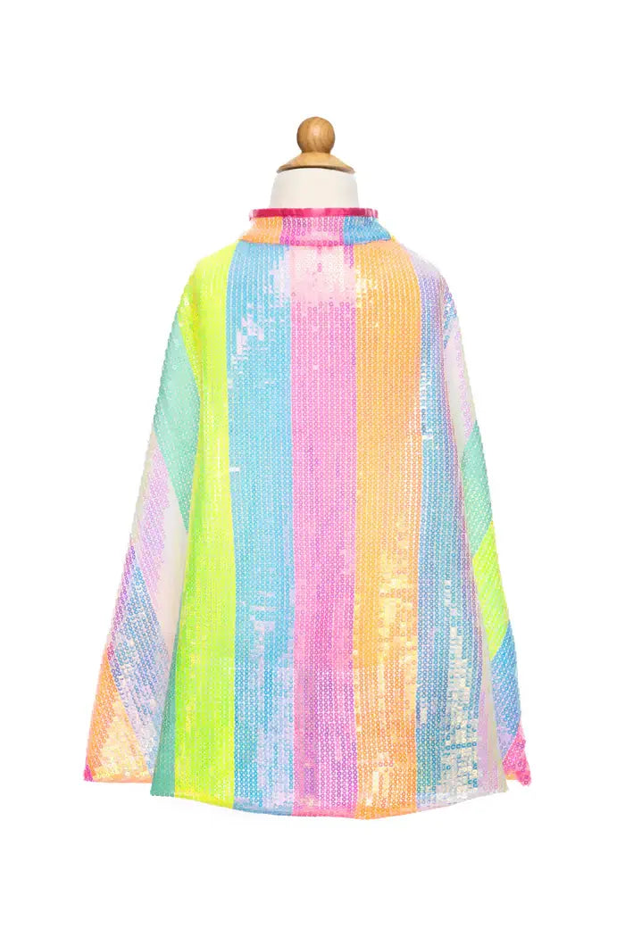 Stripy Sequin Rainbow Cape
