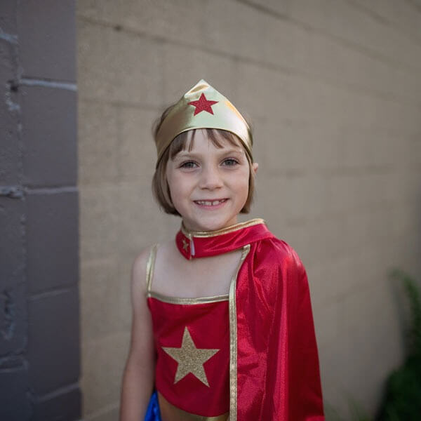 Girls Superhero Tunic Cape Headpiece Set