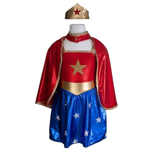 Girls Superhero Tunic Cape Headpiece Set 