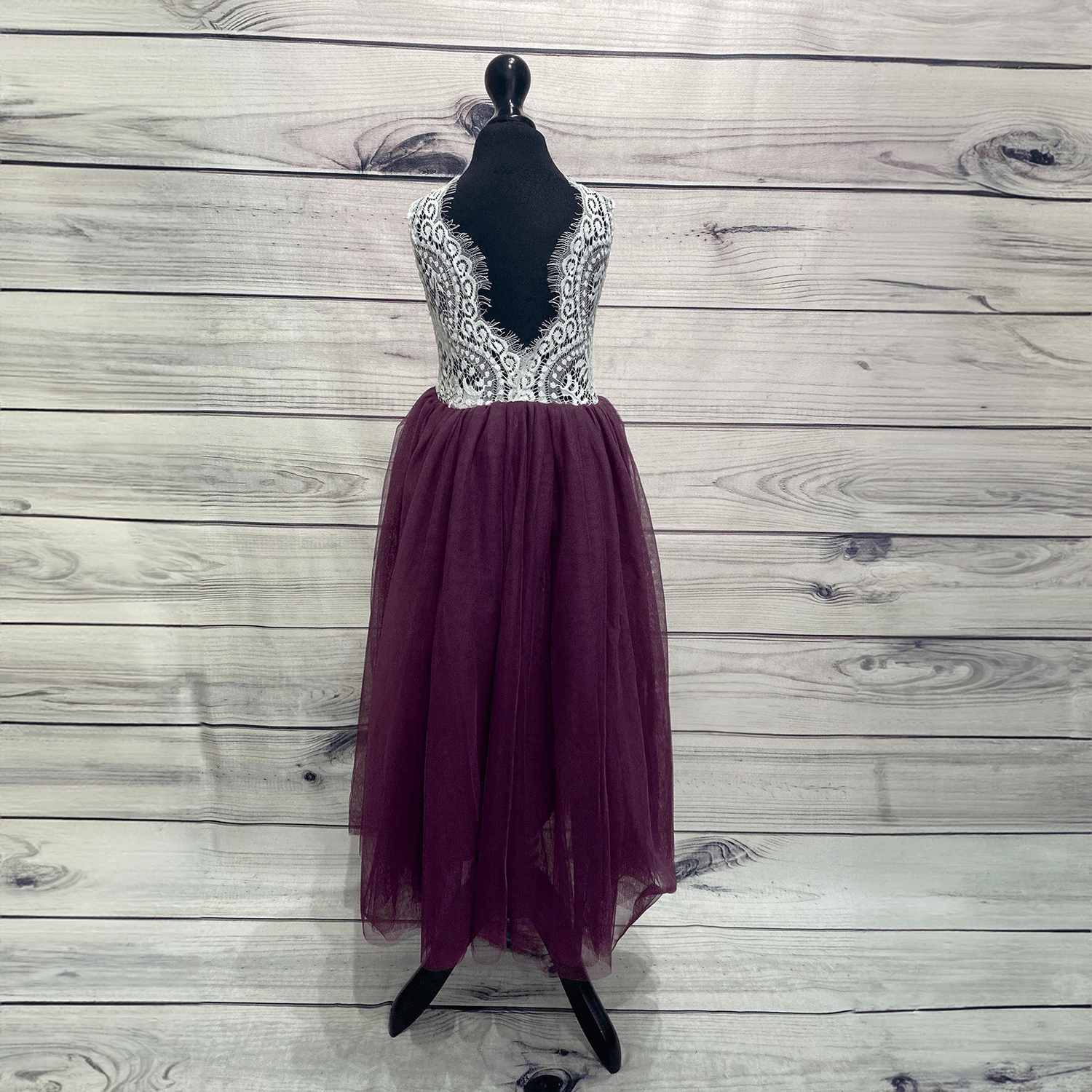 Bohemian Classic Dress in Purple and cream