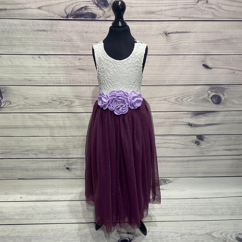 Purple Flower Dress with Lilac sash