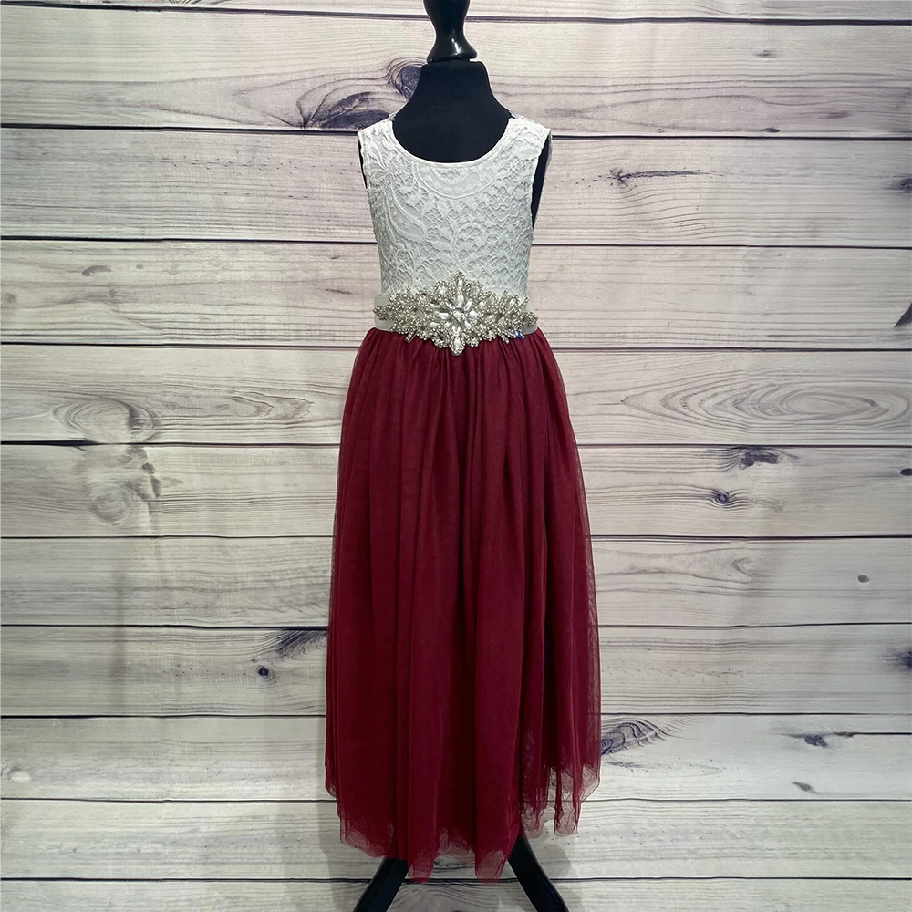 Bohemian Classic Dress - Burgundy - UK Flower Girl Boutique