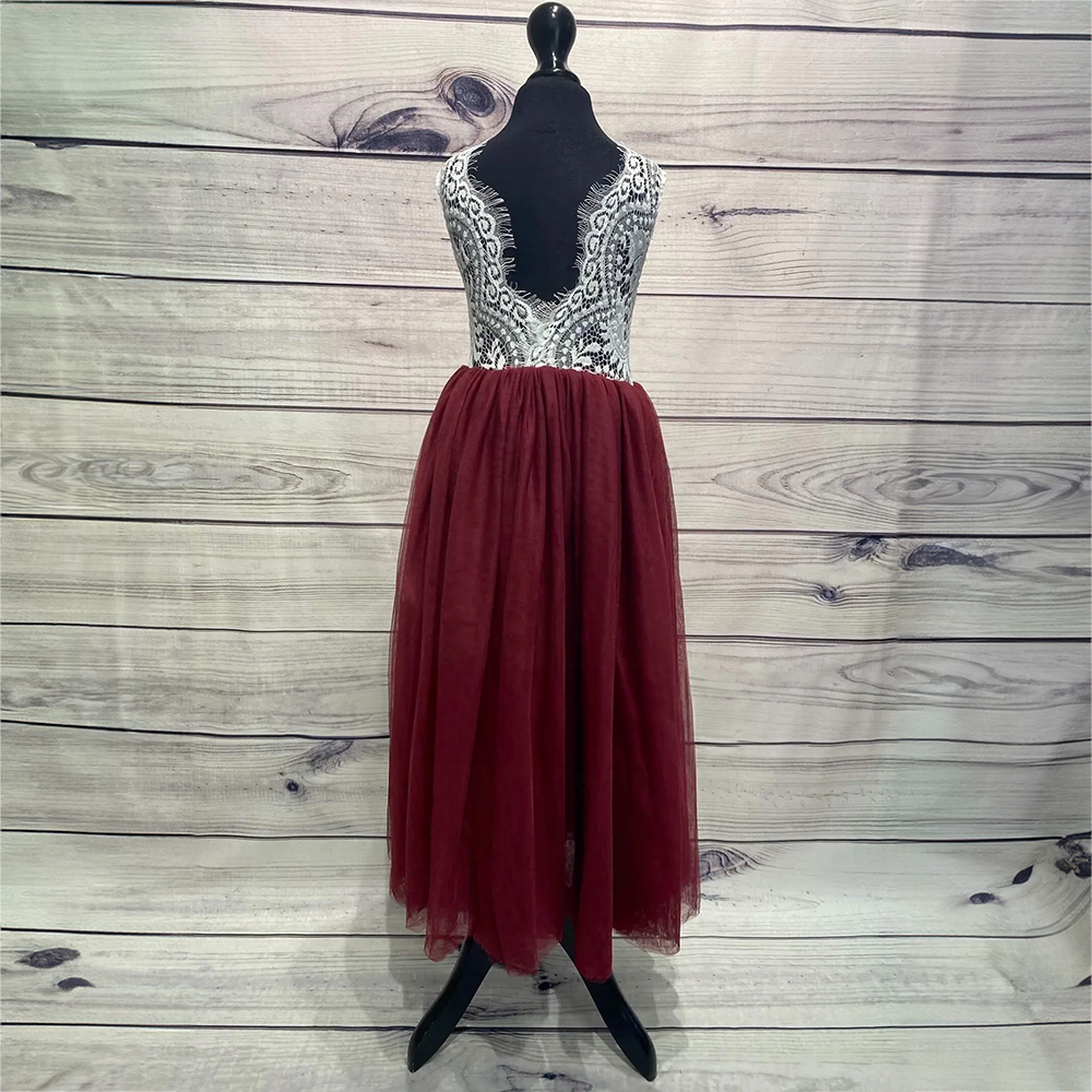 Bohemian Classic Dress - Burgundy - UK Flower Girl Boutique