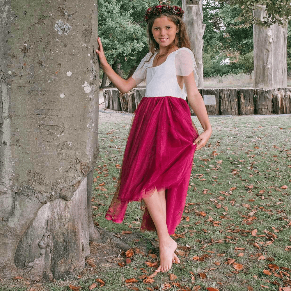 Bohemian Serendipity Dress - Burgundy - UK Flower Girl Boutique