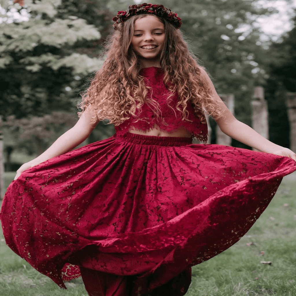 Felicity Couture Weddng set - Burgundy Lace