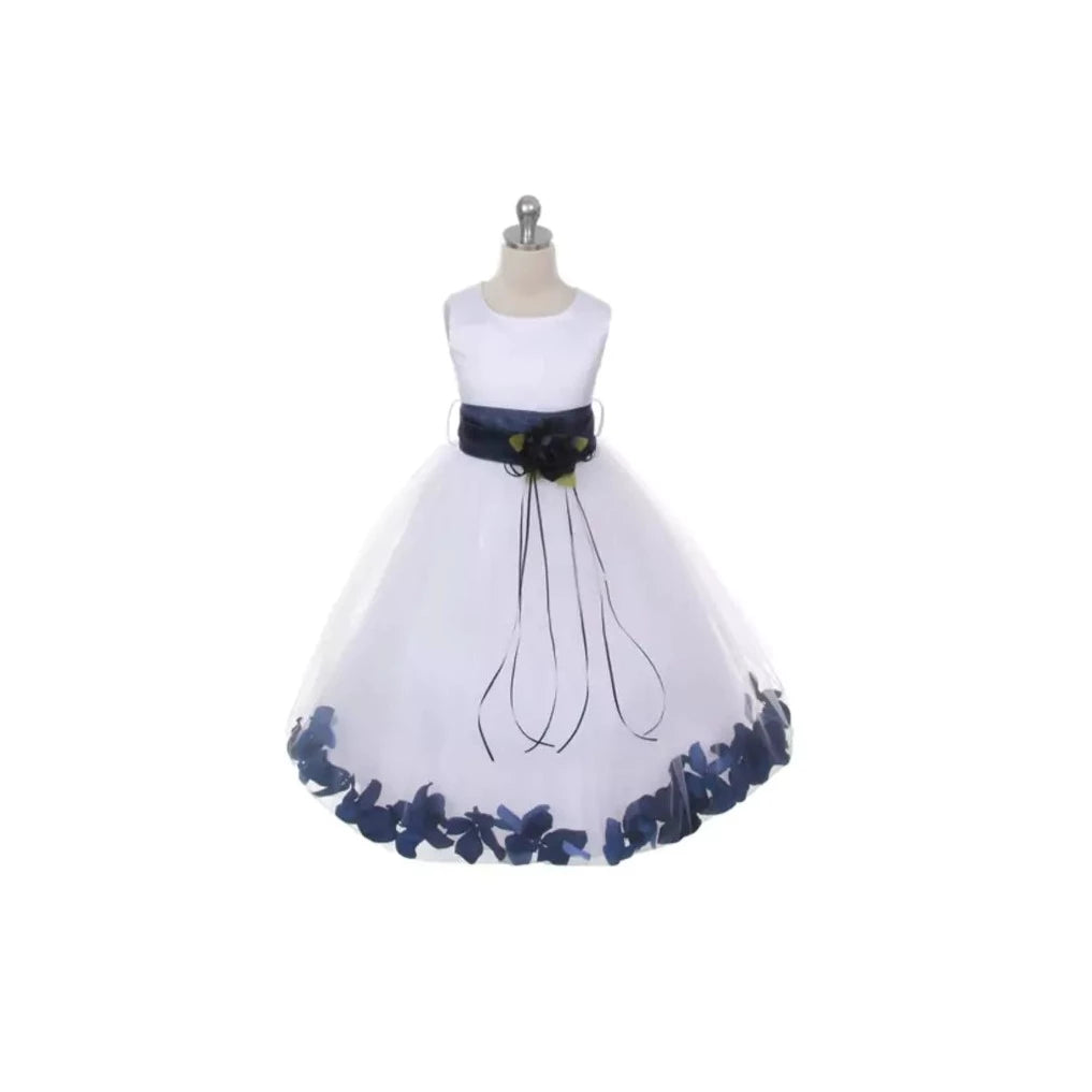 Kenza - Navy Blue Petal Colour and Sash