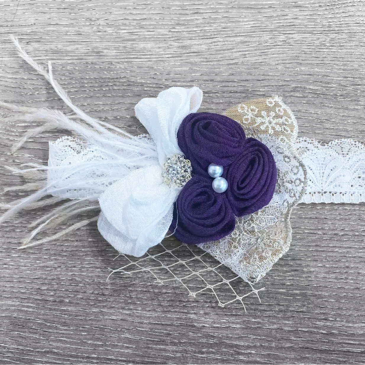 Rosettes Headband - Purple