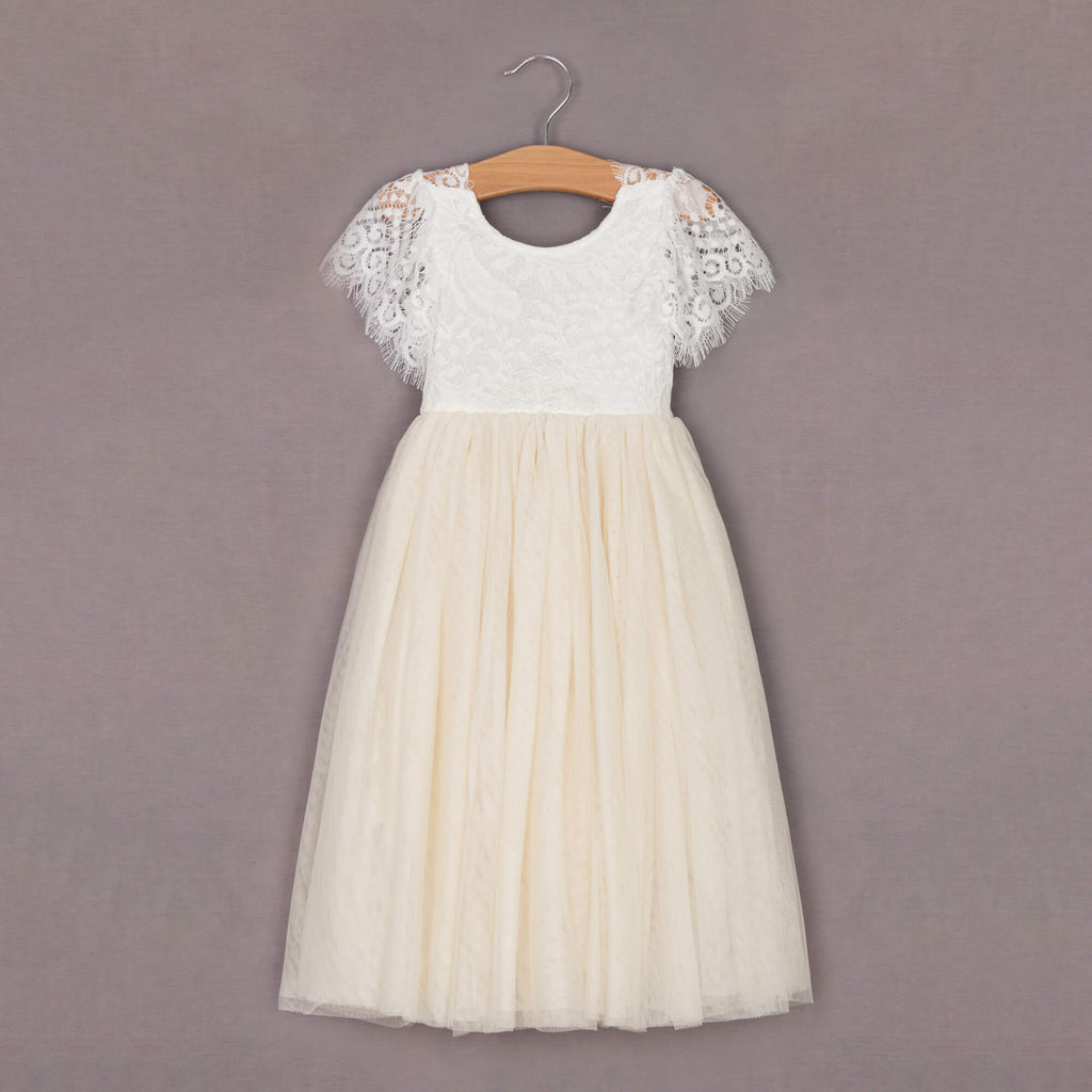 Ivory Cream Flower Girl Dress