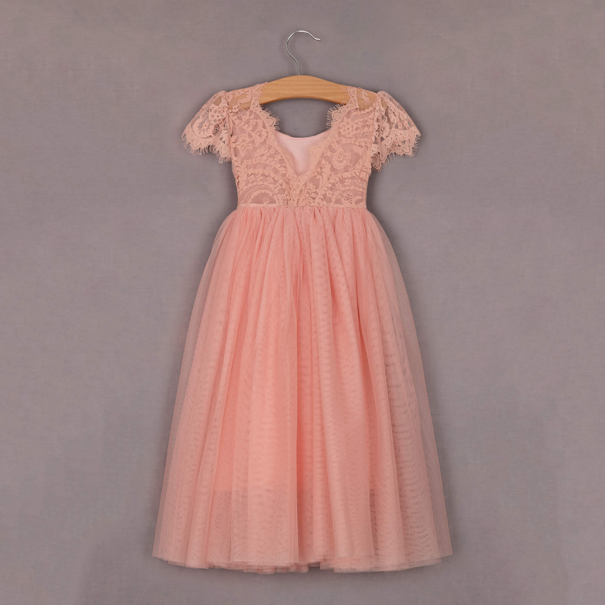 Girls dress hanging on hanger