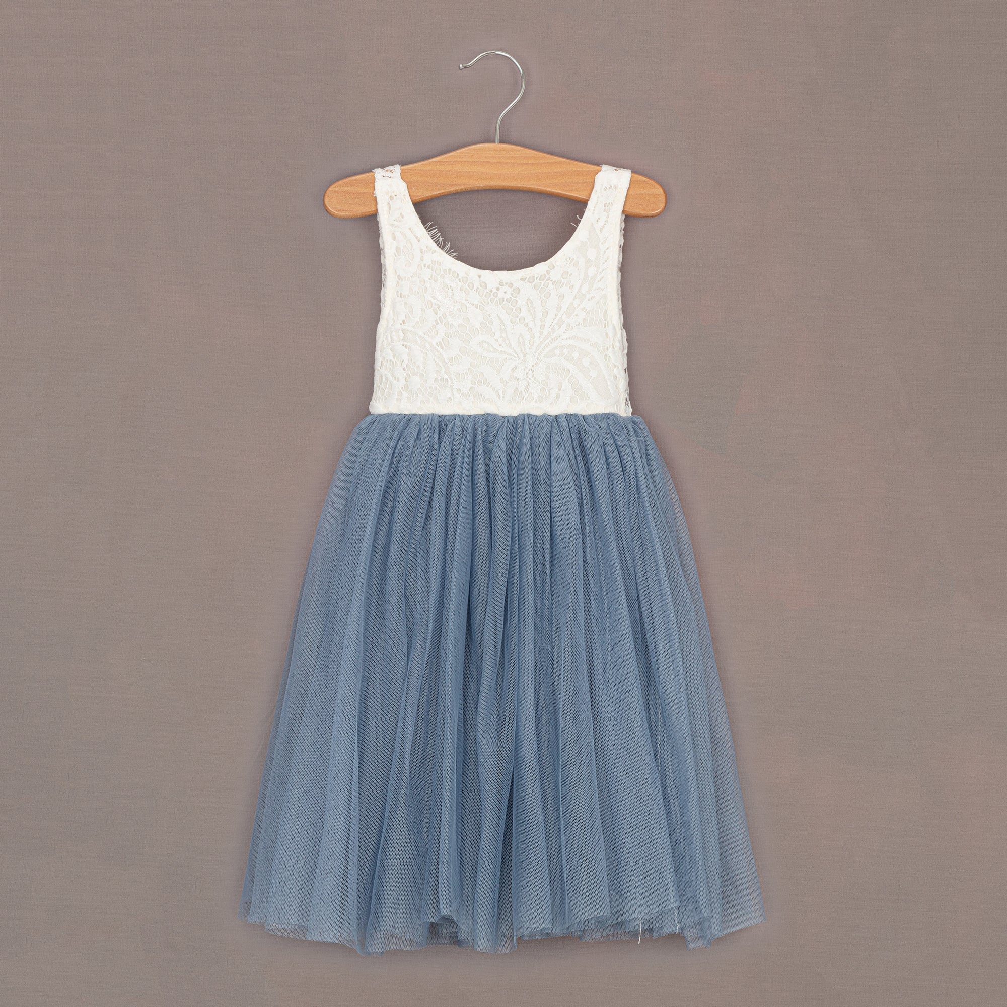 dusty blue sleeveless dress
