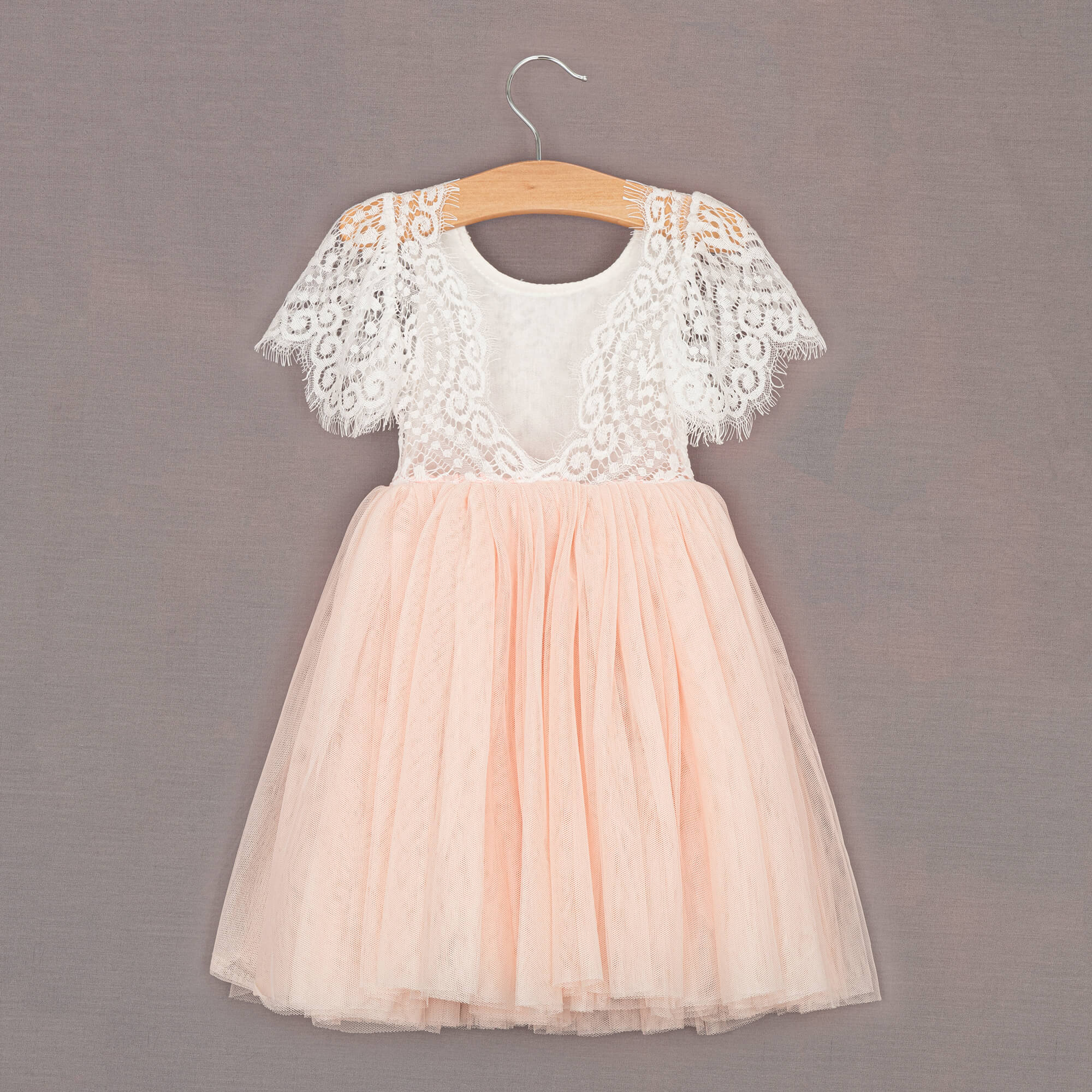 rear of dress showing lace