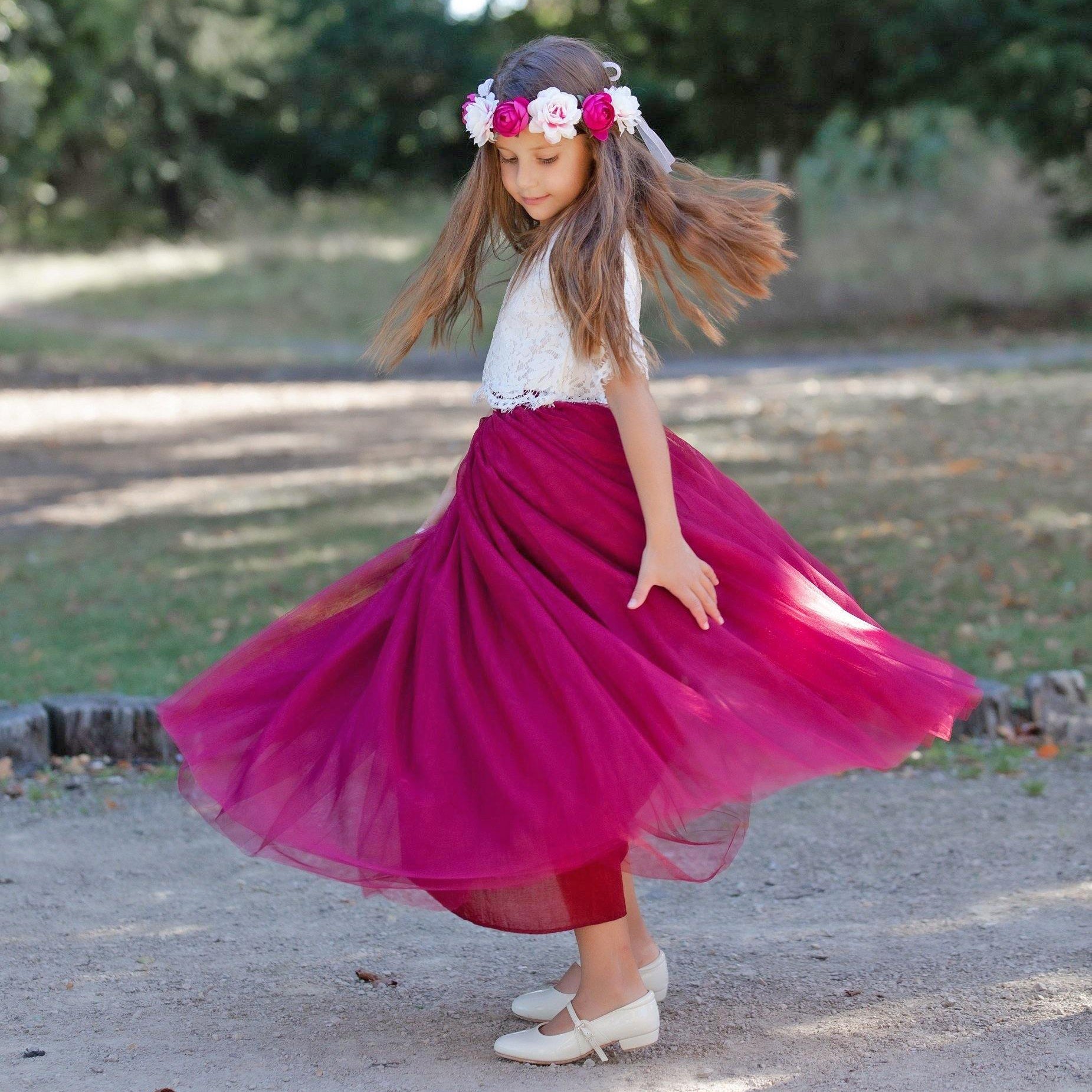 Girl twirling in a party outfit