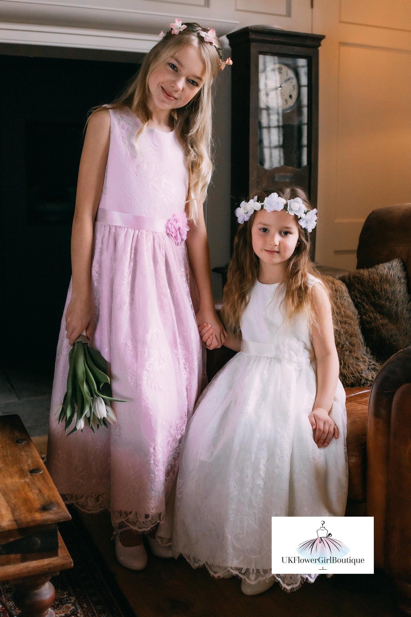 Lilliana Dress - Ivory - UK Flower Girl Boutique