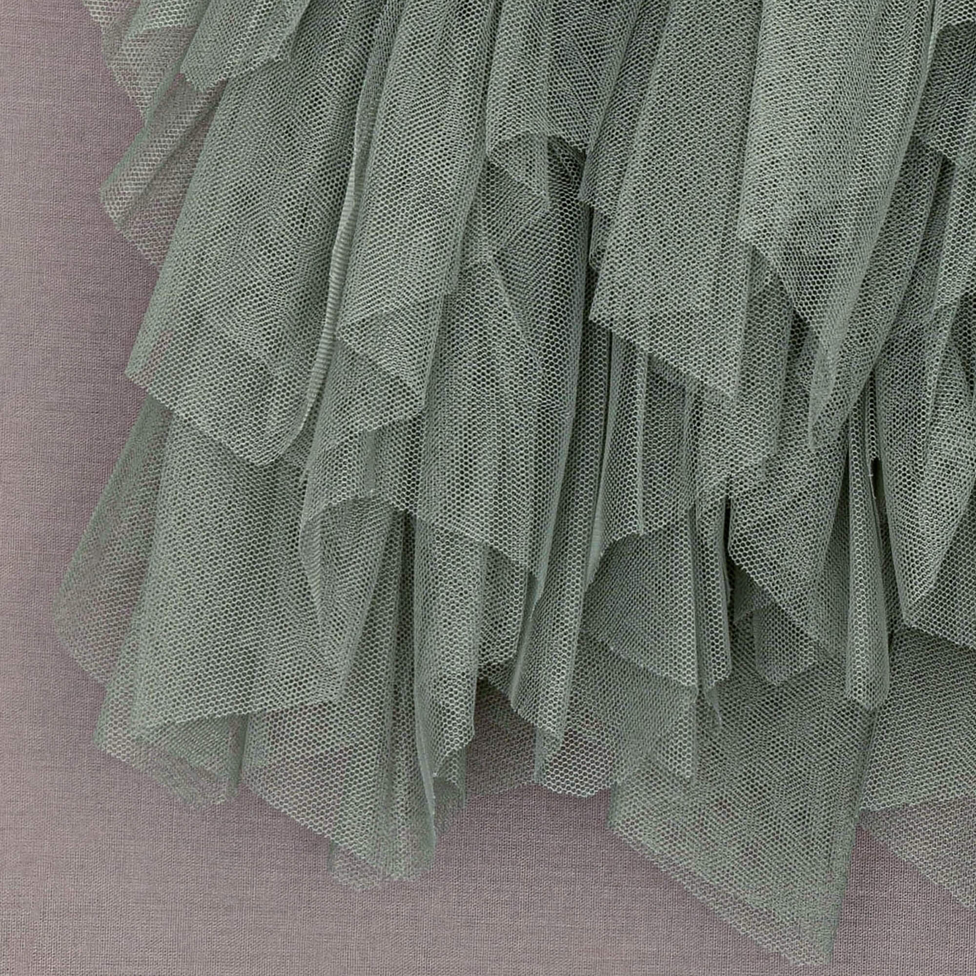 ruffles in sage green tulle