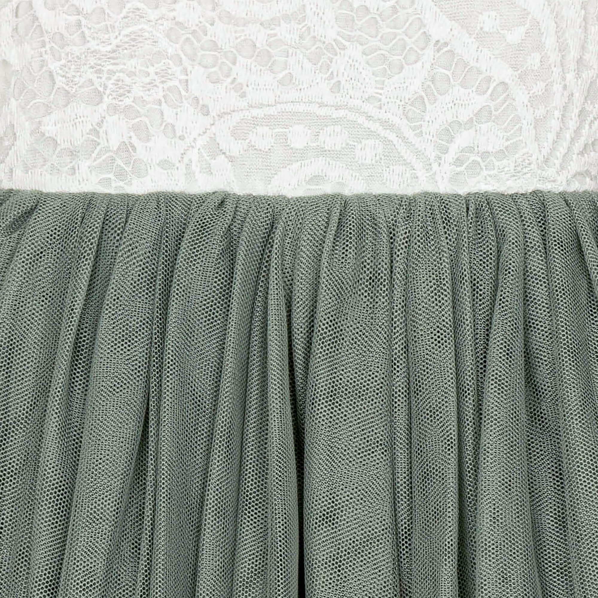 Close up of tulle and lace at waistband