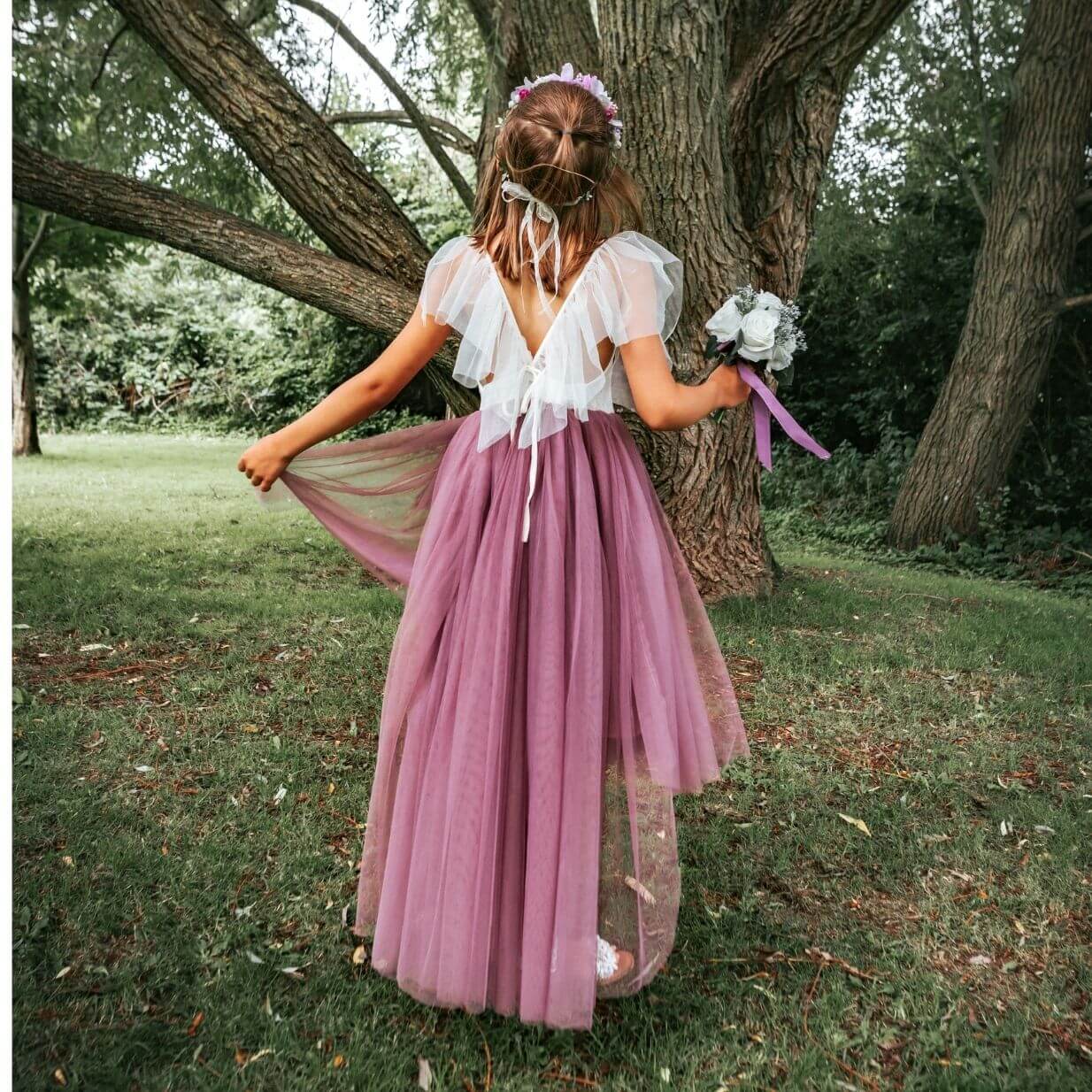 Flower girl Serendipity dress detailing
