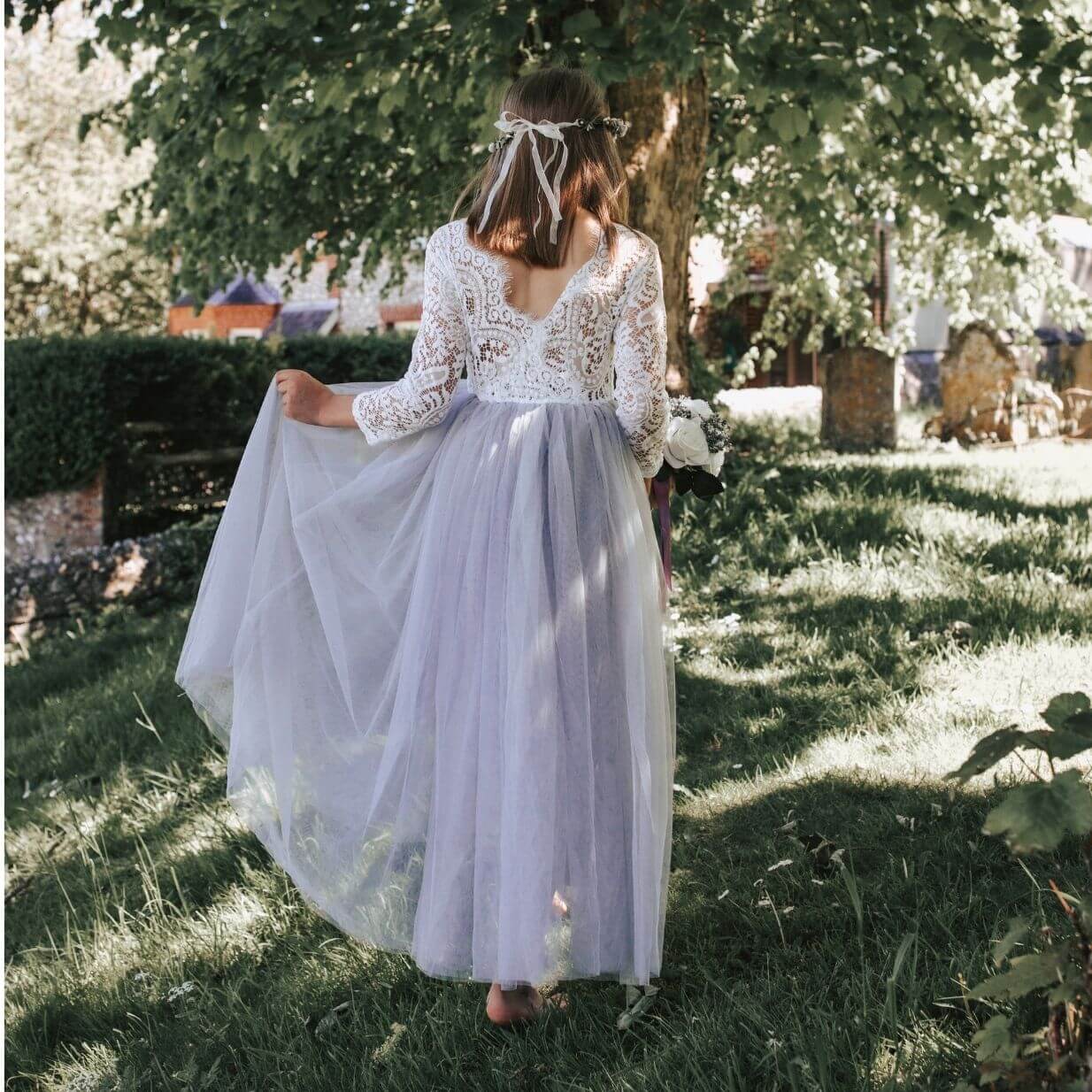 Rear detailing of classic dress