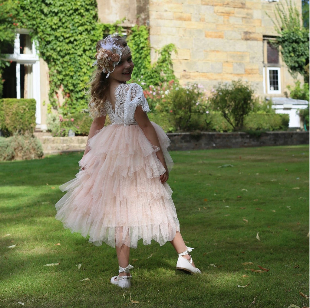 Young girl modelling her dress