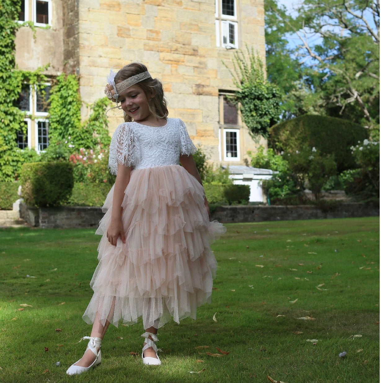 Young girl wearing pretty dress