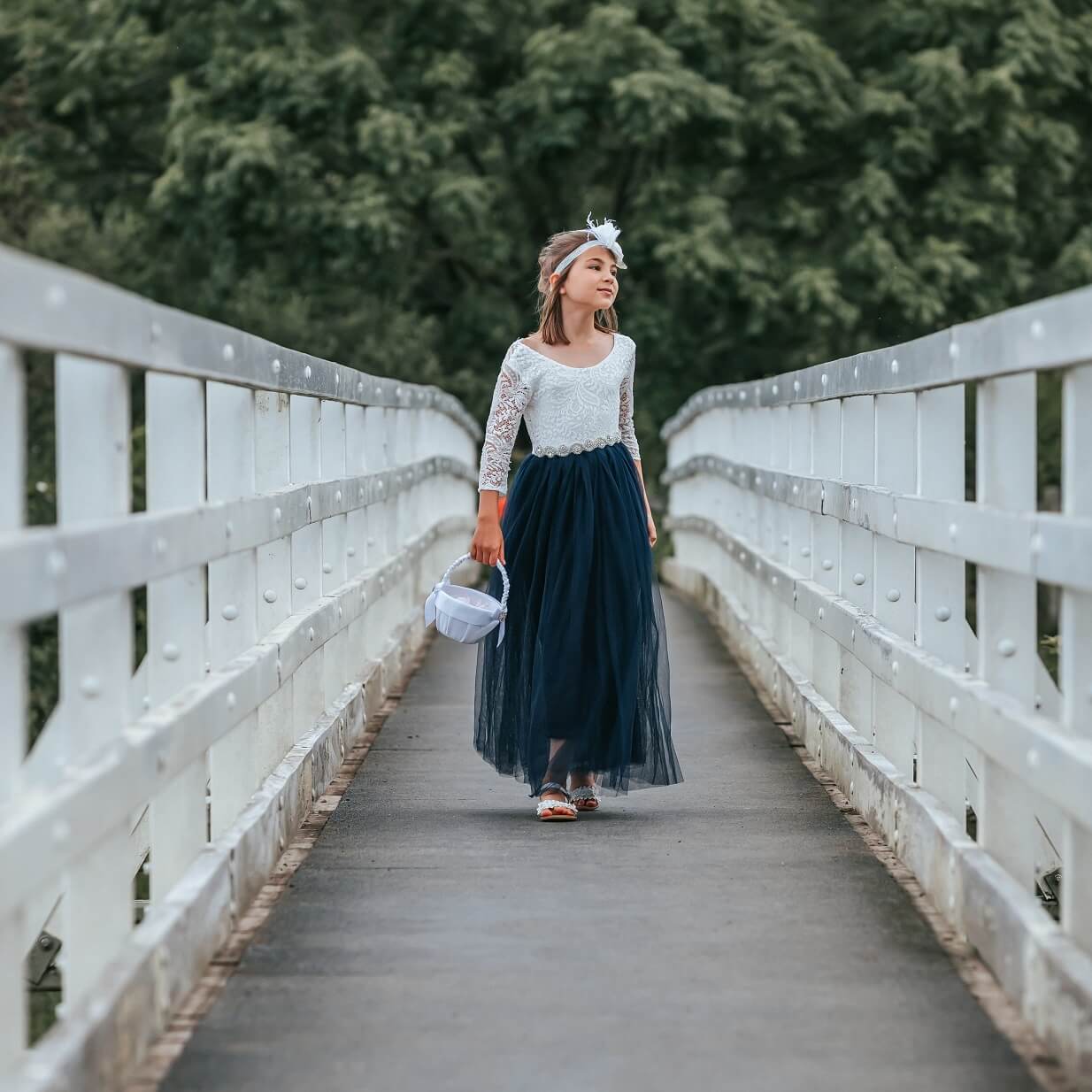 Bohemian Classic Long Sleeve Dress - Navy Blue