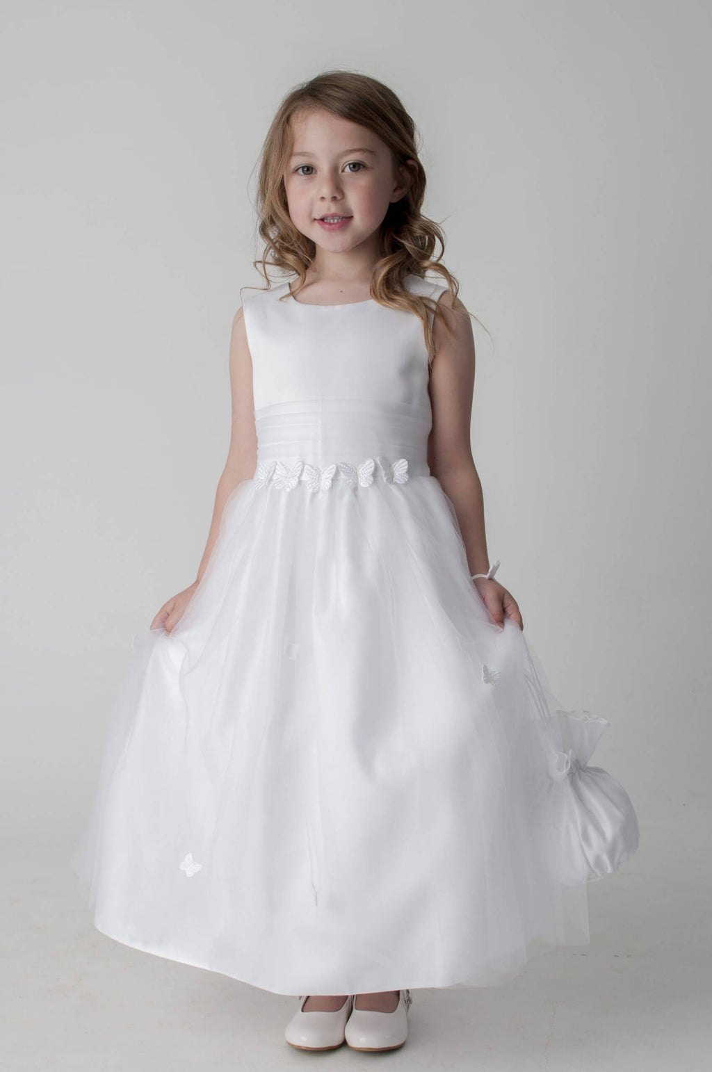 White dress with a butterflies Bag