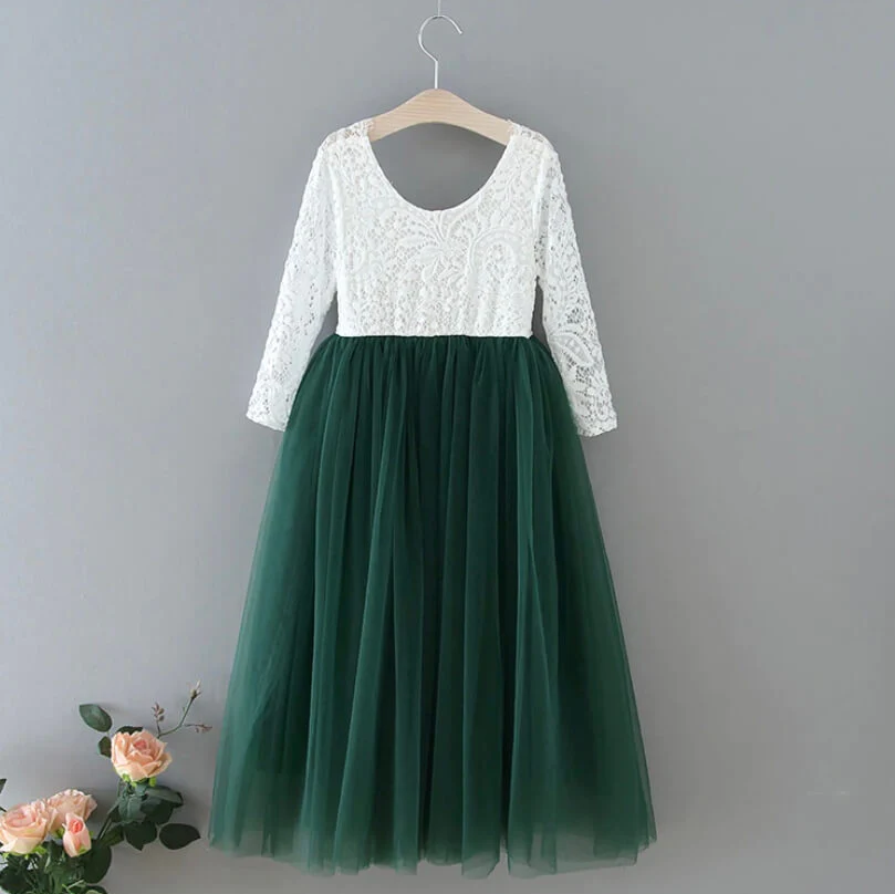 Hunter Green Long Sleeve Classic Dress