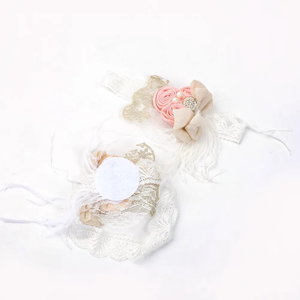 rosettes baby head piece