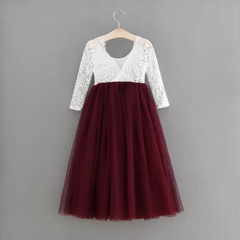 pretty back design flower girl dress