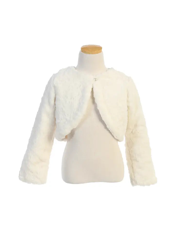 ivory cuddle bolero on mannequin