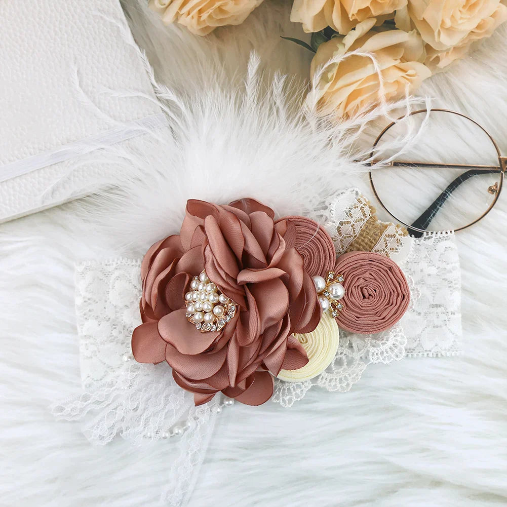 rose pink head piece for flower girls