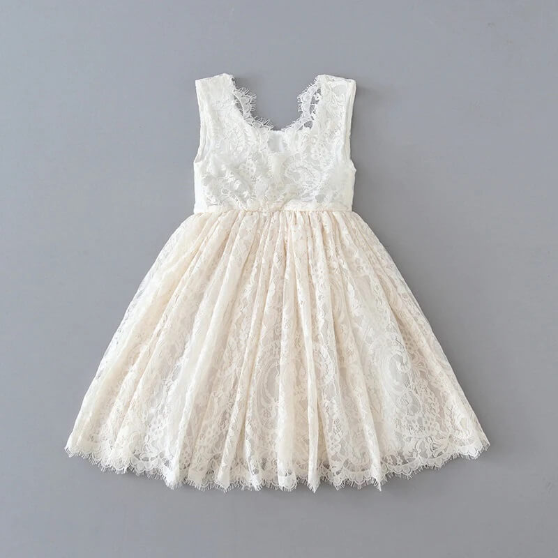 Dress laid flat showing rear back detailing