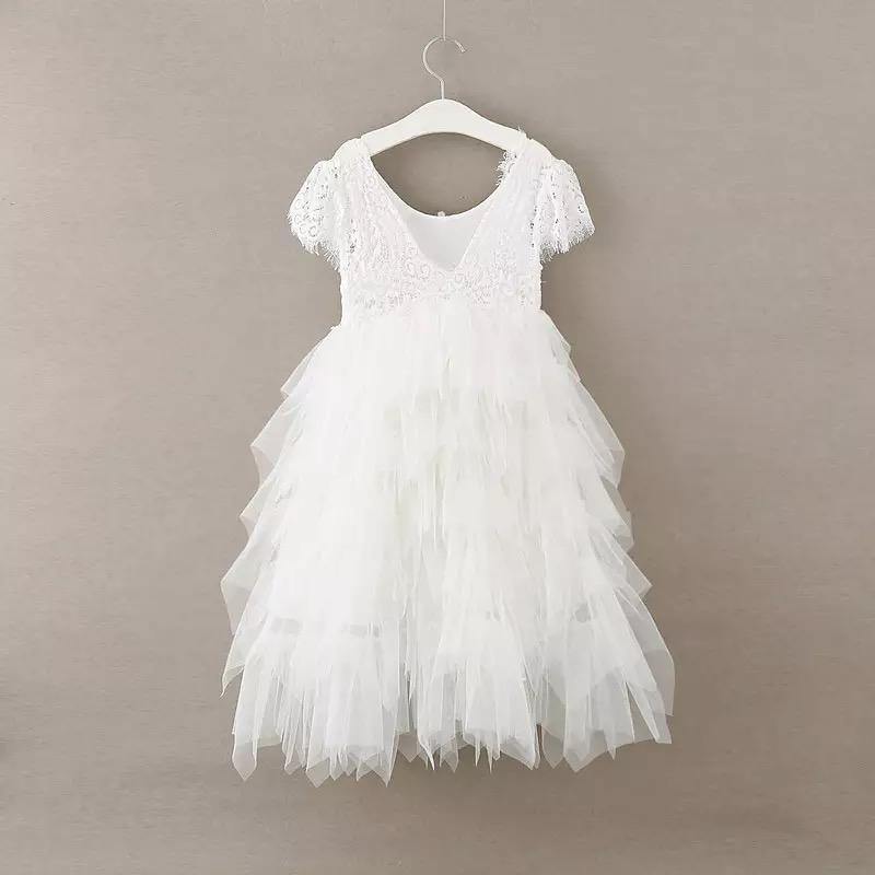 Back of Bohemian Princess dress in White