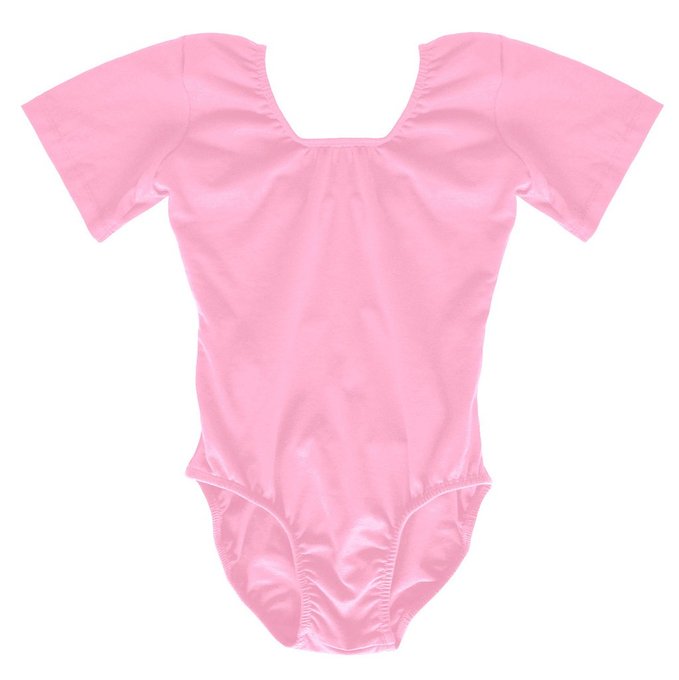 Baby pink short sleeve style leotard