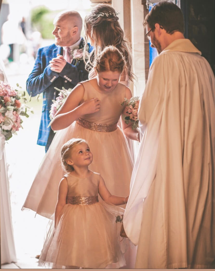 Flower Girls in church